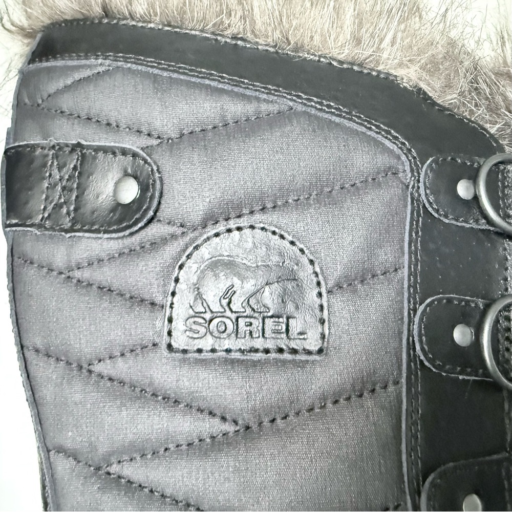 Sorel Black Quilted Lace-Up Faux Fur Trim Winter Boots (NEW) - Picture 6 of 6